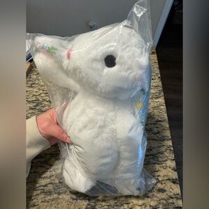 Lilly Pulitzer White Plush Bunny Stuffed Animal with Floral Ears